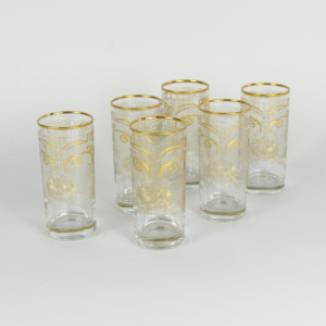 Set of 6 pieces of glass cup with golden pattern art Dubai United Arab Emirates