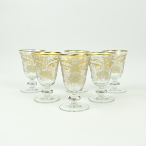 Set of 6 pieces of glass cup with golden pattern art Dubai United Arab Emirates